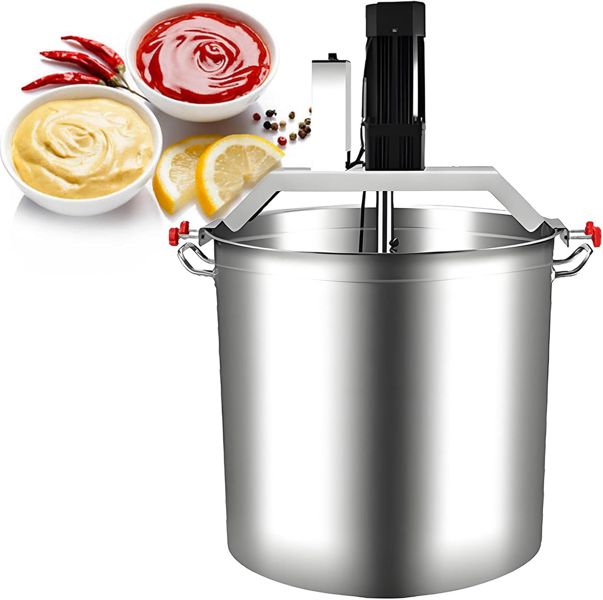 vnmudzeo Mikser, 40 l – 180 W, 300 kg, Srebrny, stal nierdzewna – planetarny, 11Gal Barbecue, Fondue, dla chińskiego Fondue