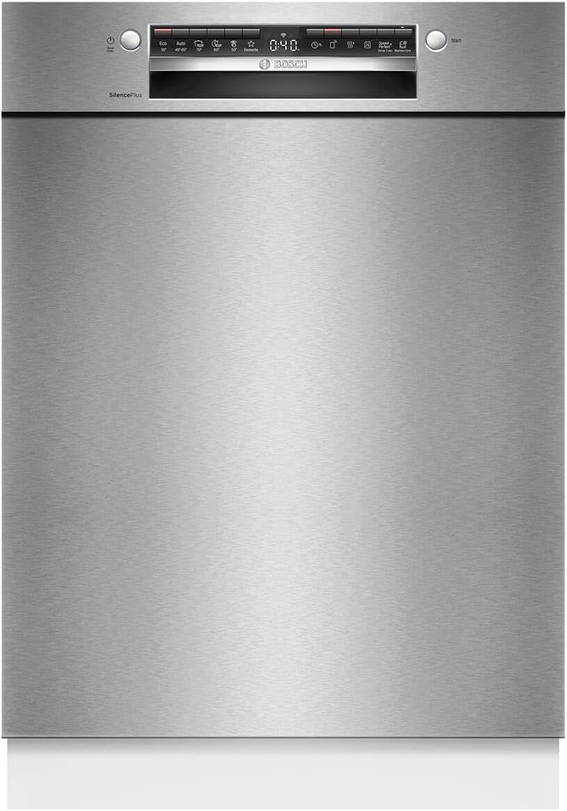 Bosch Zmywarka, SMU4ECS28E, 60 cm, 9 litrów – 42 dB, Srebrny, seria 4, inteligentna do naczyń – szuflada na sztućce, do zmywarki