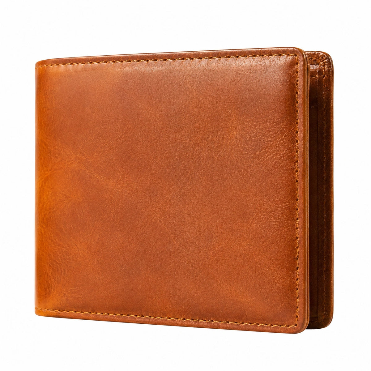 Cartera billetera de cuero marrón 12 x 9.5 x 2 cm estilo clásico