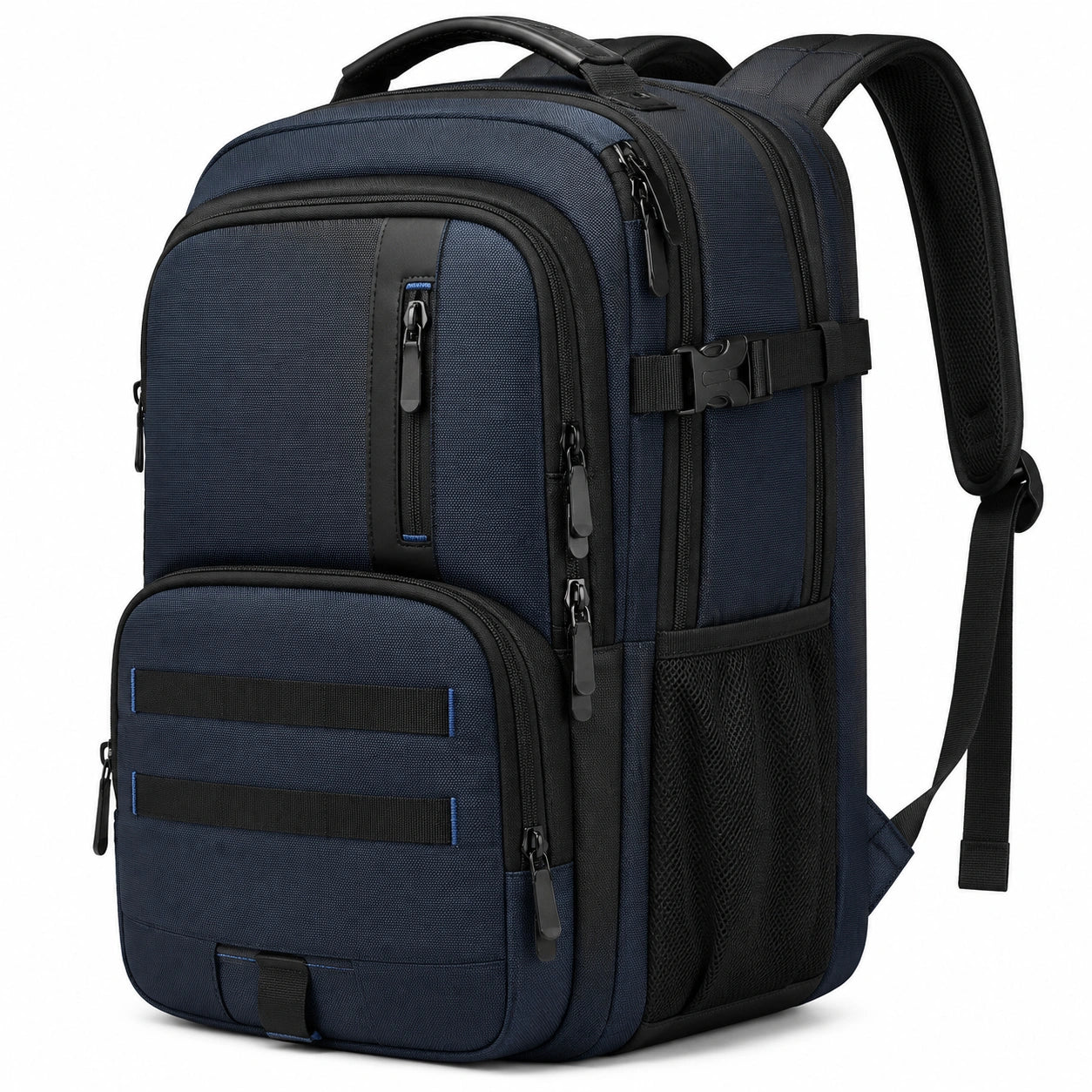 Mochila para portátil 48 x 32 x 20 cm de poliéster azul marino y negro con múltiples compartimentos
