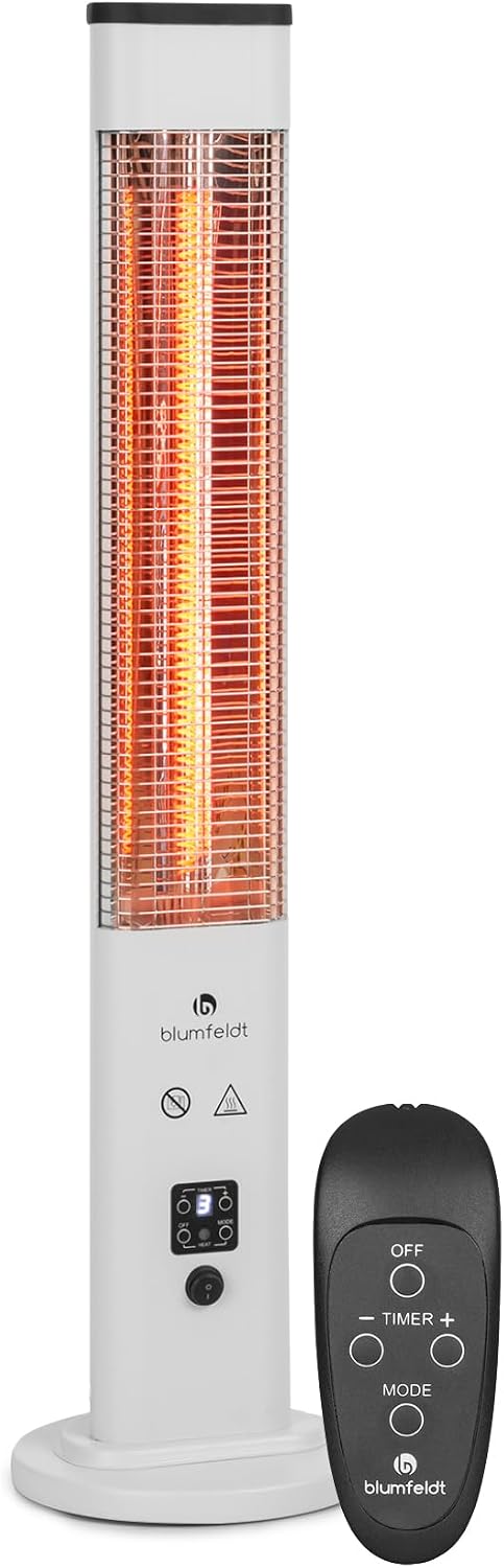 Grzejniki blumfeldt, 1200 W, Biały – Elektryczny grzejnik, zegar, 3 poziomów, 9 godzin