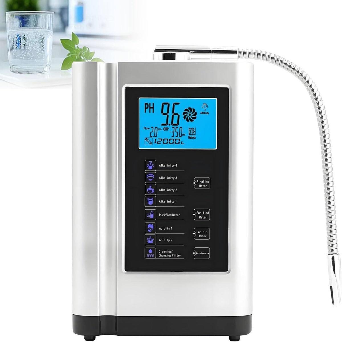 Filtr do wody XUXIAO – system filtracji wody, 258 x 170 x 110 mm, 110 V, 100 W – Srebrny, generator wody