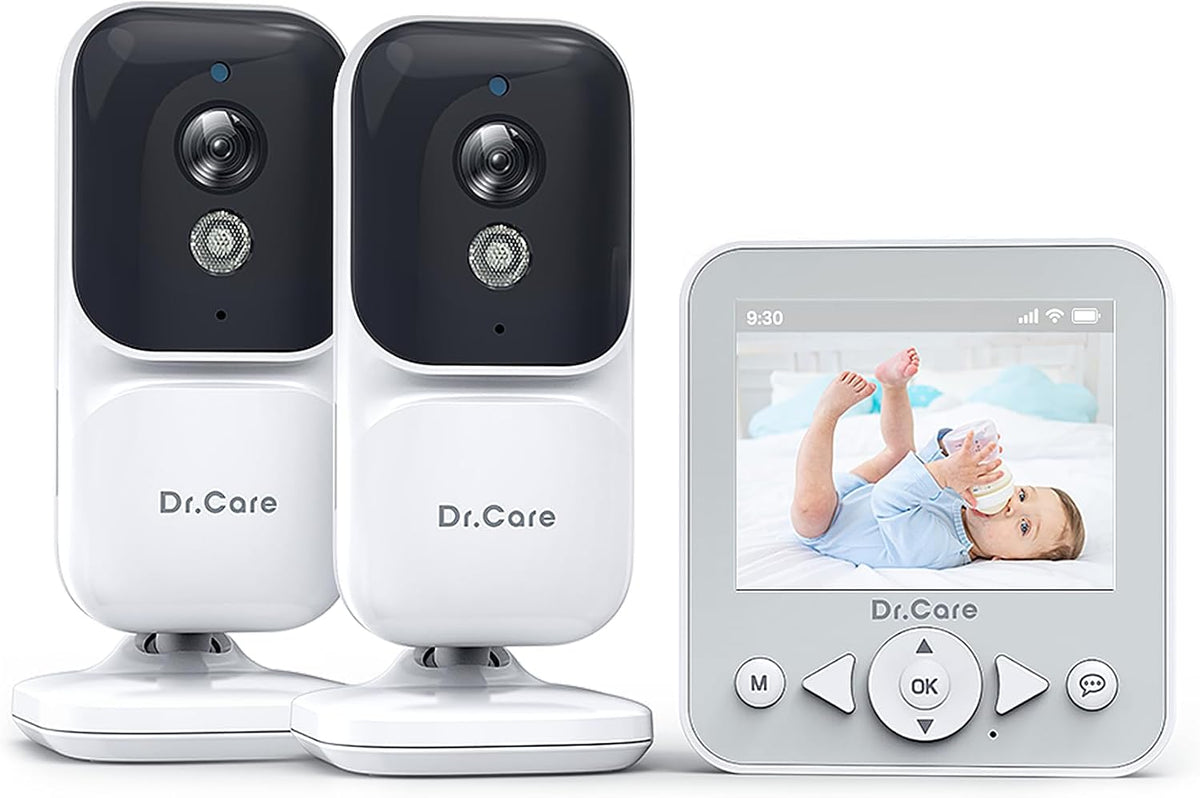 Dr.Care Monitory wideo, Czarny, Babyphone – Sensor, Monitor wideo dla dzieci, 2 Strefy temperatury