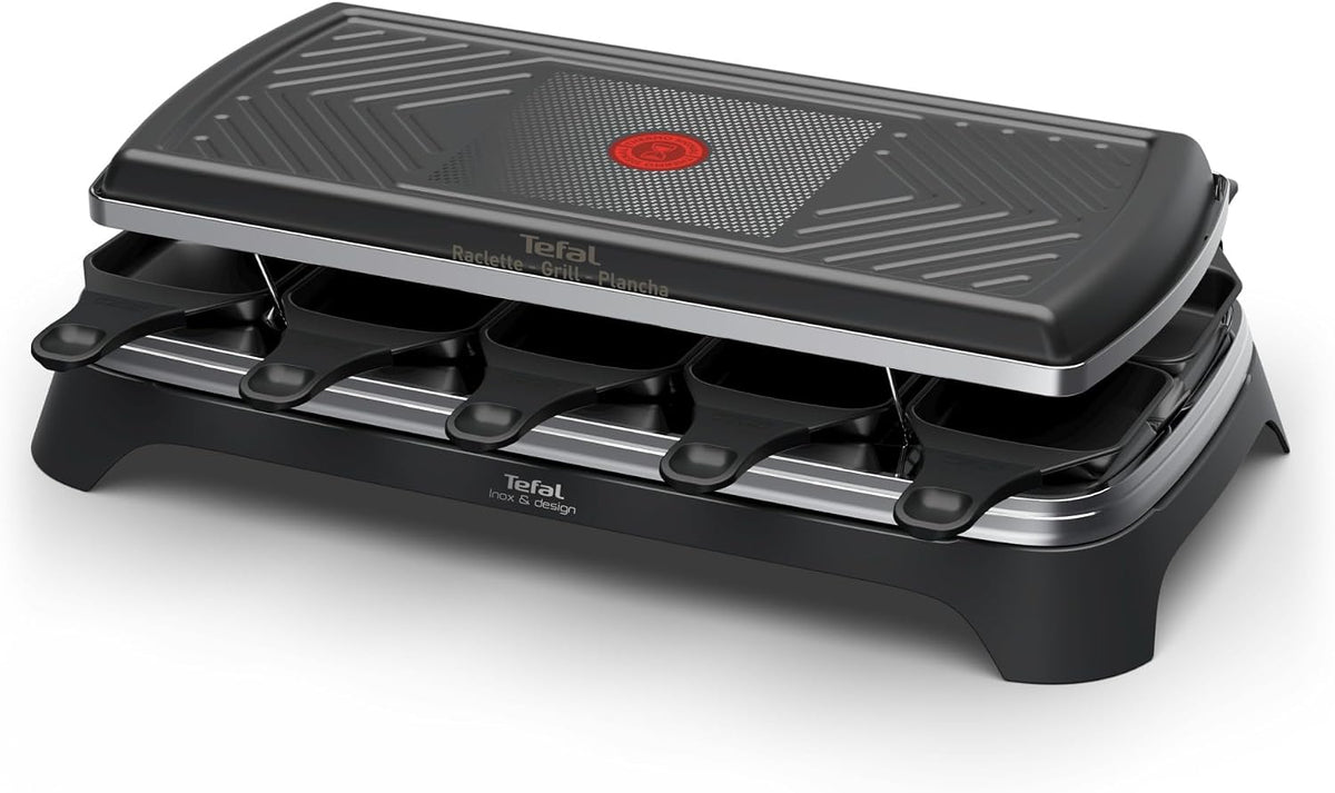 Grill Tefal – Srebrny, stal nierdzewna, 3en1- 10 plancha, powłoka niekleista – do łatwych posiłków 3en1-10