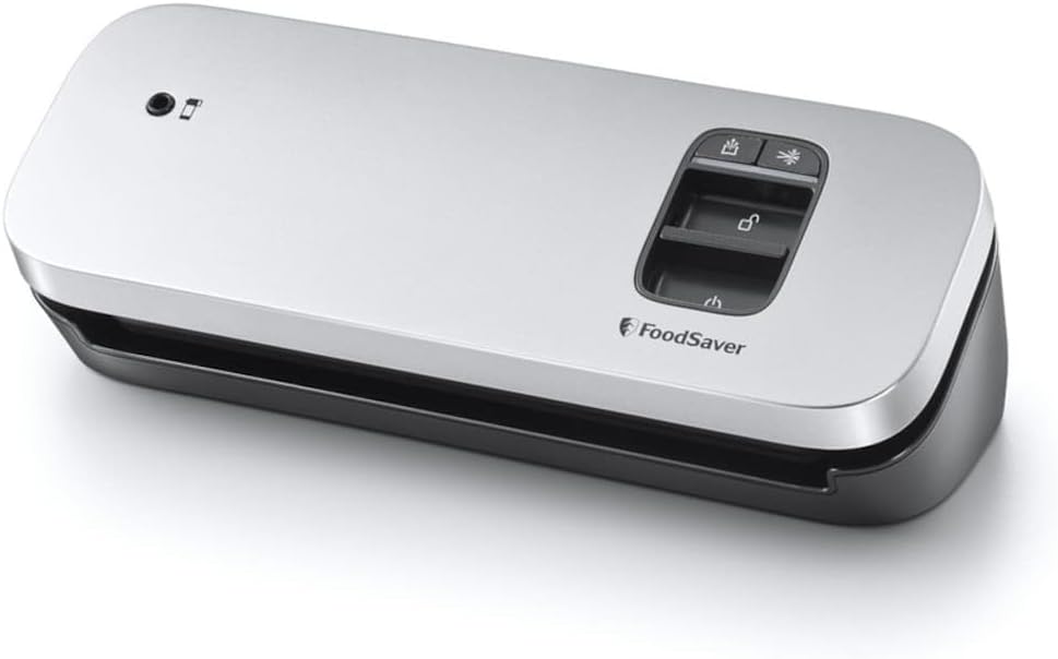 FoodSaver Pakowarka próżniowa – VS1190X, Srebrny / Czarny, Akcesoria do VS1190X, czarny – 1 mały rolka i 5 worków Pod pustym małym rozmiarem