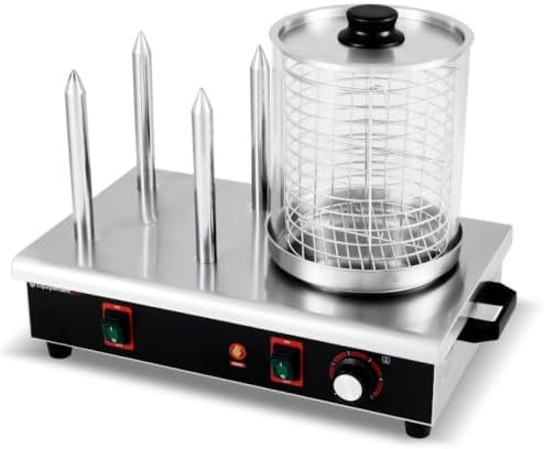 Equipementpro Aparatura do hot dogów, HDW-4, 540 x 290 x 410 mm – 650 W, 230 V, Srebrny, stal nierdzewna – HDW- 4 Hot maszyna, Profesjonalne