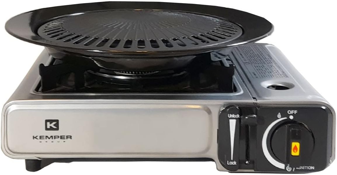 Grill Kemper, 2 W, 34 x 29 x 8,5 cm, Czarny – 2 w 1, kuchenka przenośna