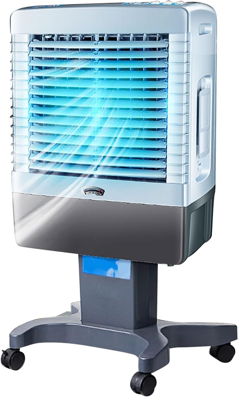 Klimatyzator przenośny, klimatyzator mobilny – 3 W, 40 l, Biały, 3 w 1 – Klimatyzator, Przemysłowy, 3 Prędkość, Duży zbiornik – Profesjonalny