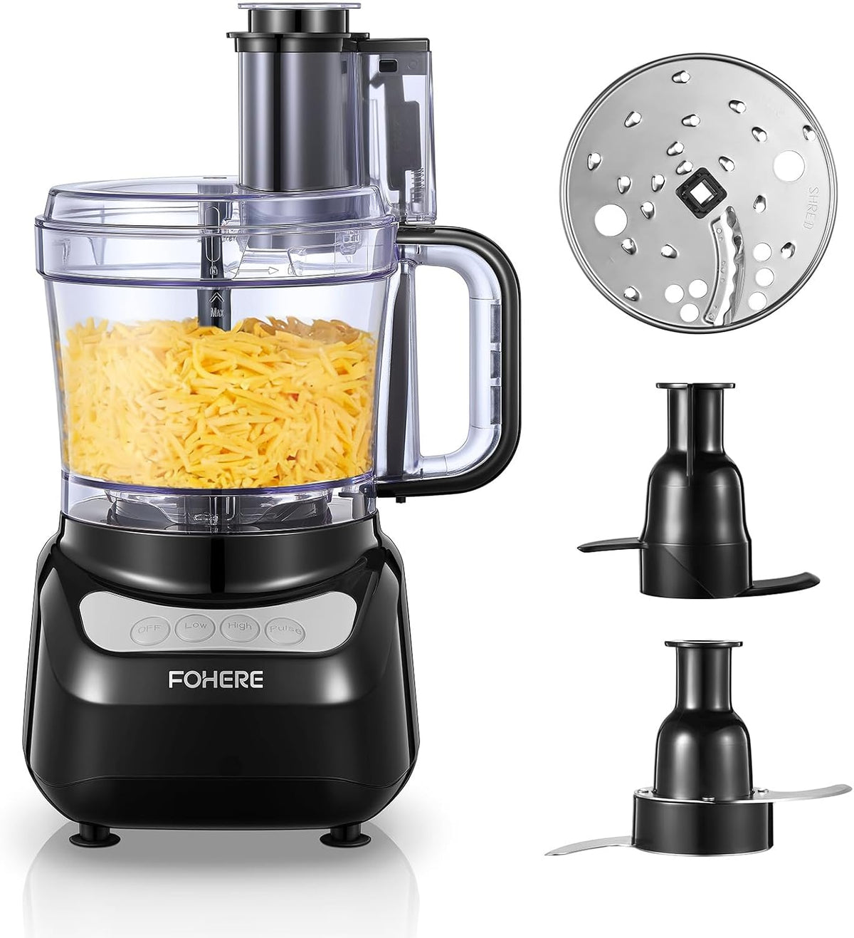 Robot kuchenny FOHERE, 1 l, Srebrny – stal nierdzewna, 2- in-1, 2 Speedy + Puls 2-en-1