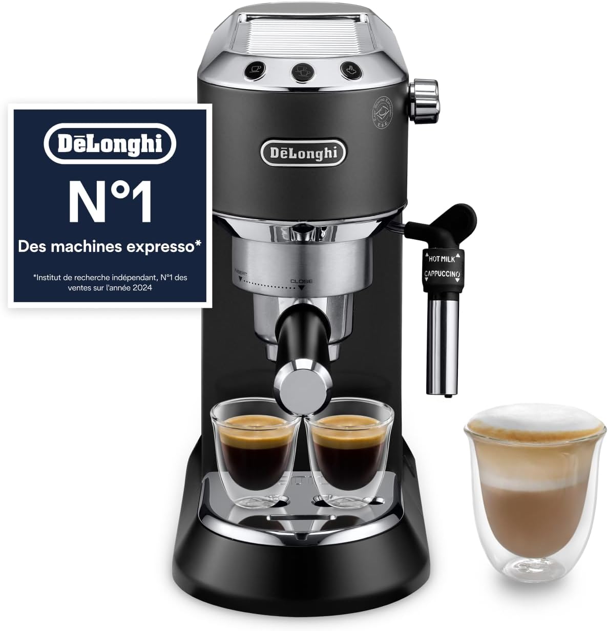 De'Longhi Maszyny do espresso-parowego, EC685.BK, 15 cm, Czarny – EC685.BK Ekspresja Maszyna, Msza do mleka ręcznego do ekspresji i cappuccino