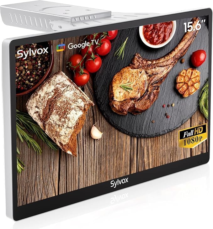 Telewizor Smart TV SYLVOX – 1080P, 6 cali, 12 V, 16 W – Czarny, Bluetooth, Wi-Fi, Google 1080P Smart TV – potrójny tuner DVB- T2, Full HD, kemping