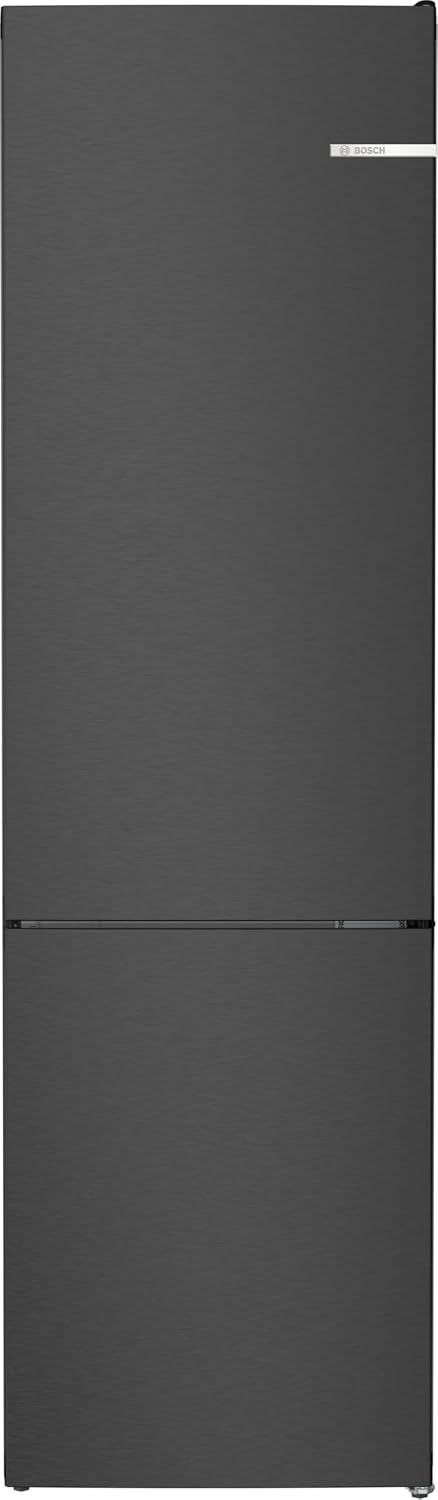 Bosch Lodówka – KGN392XCF, 203 x 60 cm, Srebrny / Czarny, No Frost – KGN392XCF kombinowana, z zamrażarką, czarna, seria 4 – stojąca na zimno