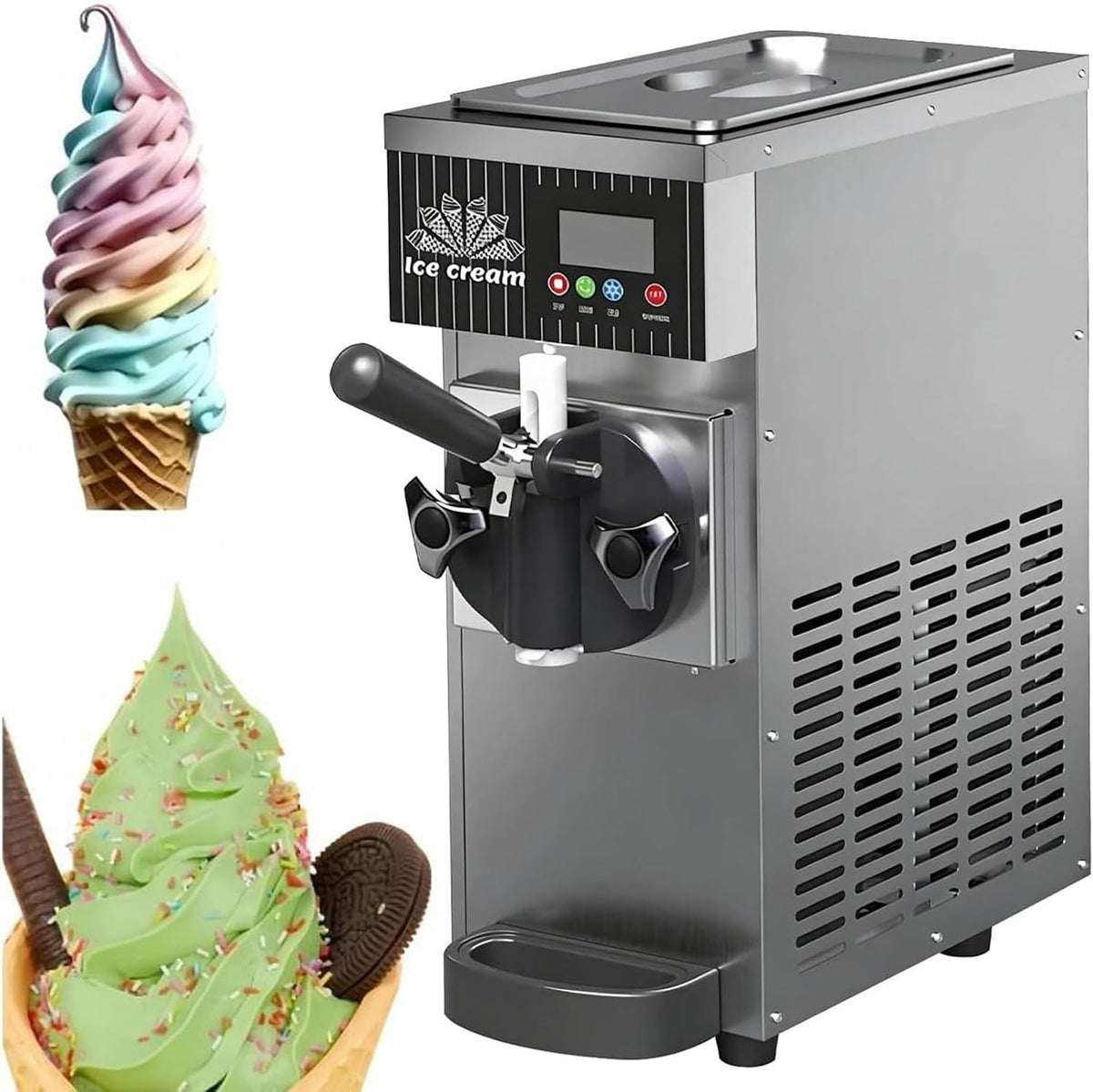 WIANQIAN Kostkarka do lodu, maszyna do lodu – 450 W, 5 kg, 2.5 l, Szary – silnik, do małych produkcji w zakresie od 5 do 32°C