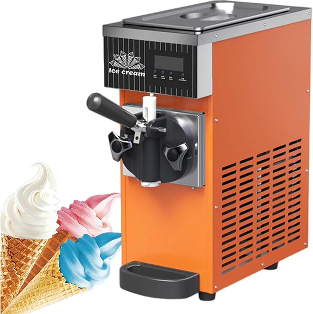 Kostkarka do lodu LJLYYDS, maszyna do lodu – BQL68, 5 Kg, 1 l, 450 W – Pomarańczowy, Orange- ZB- BQL68 i sorbetu, ciasto, profesjonalne – restauracja