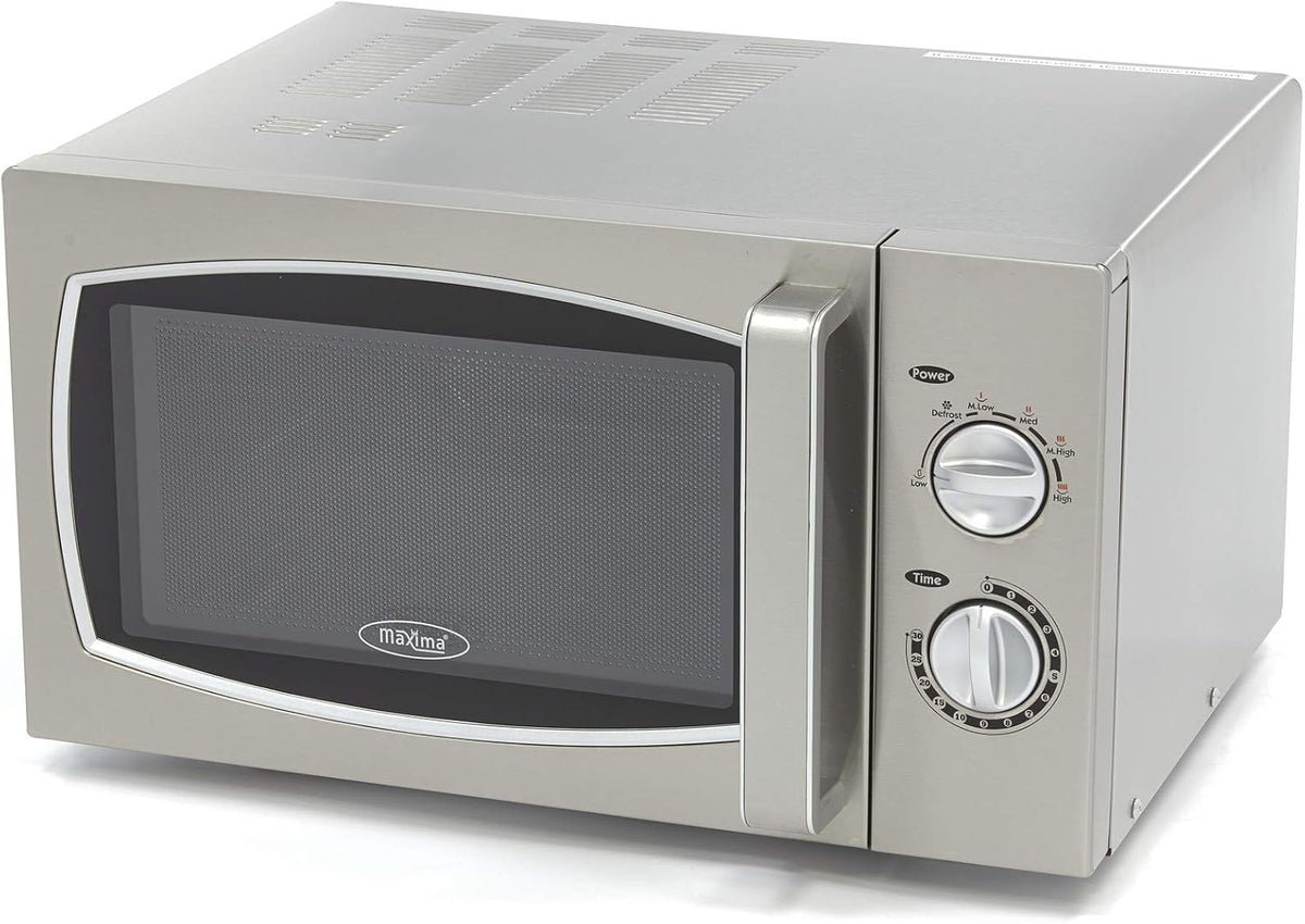 Kuchenka mikrofalowa Maxima, 25 litrów – 900 W, 33 cm, Srebrny, stal nierdzewna