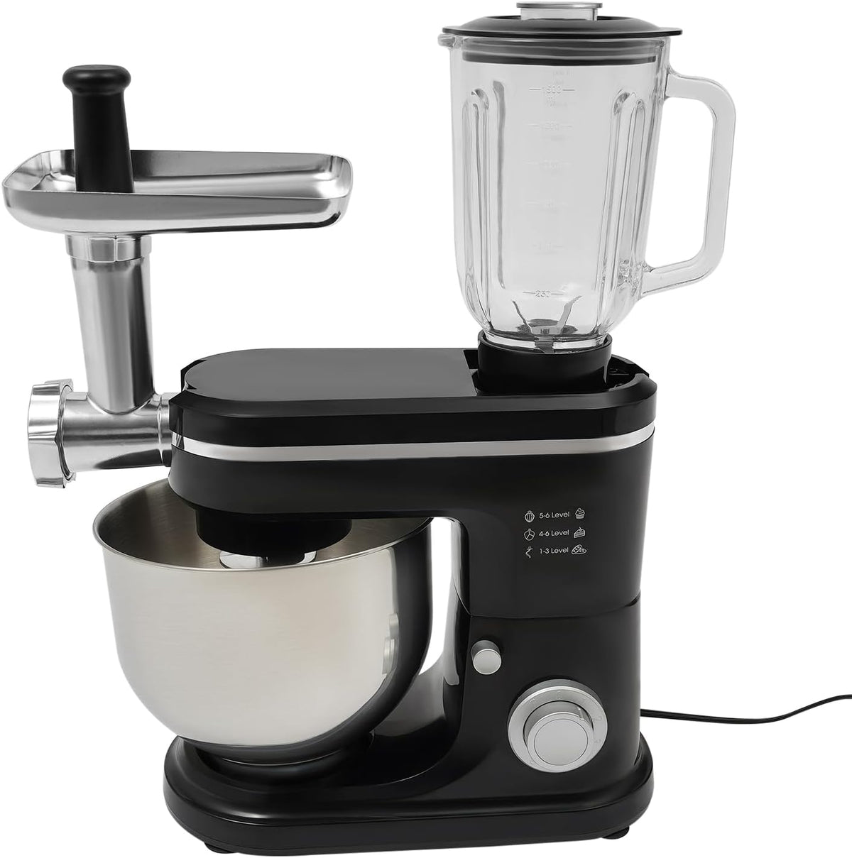 Robot kuchenny HarBin-Star, 5 l, 1500 W, 240 V – Srebrny, stal nierdzewna, 6 stopni mieszalnik, Citrus 1.5 l