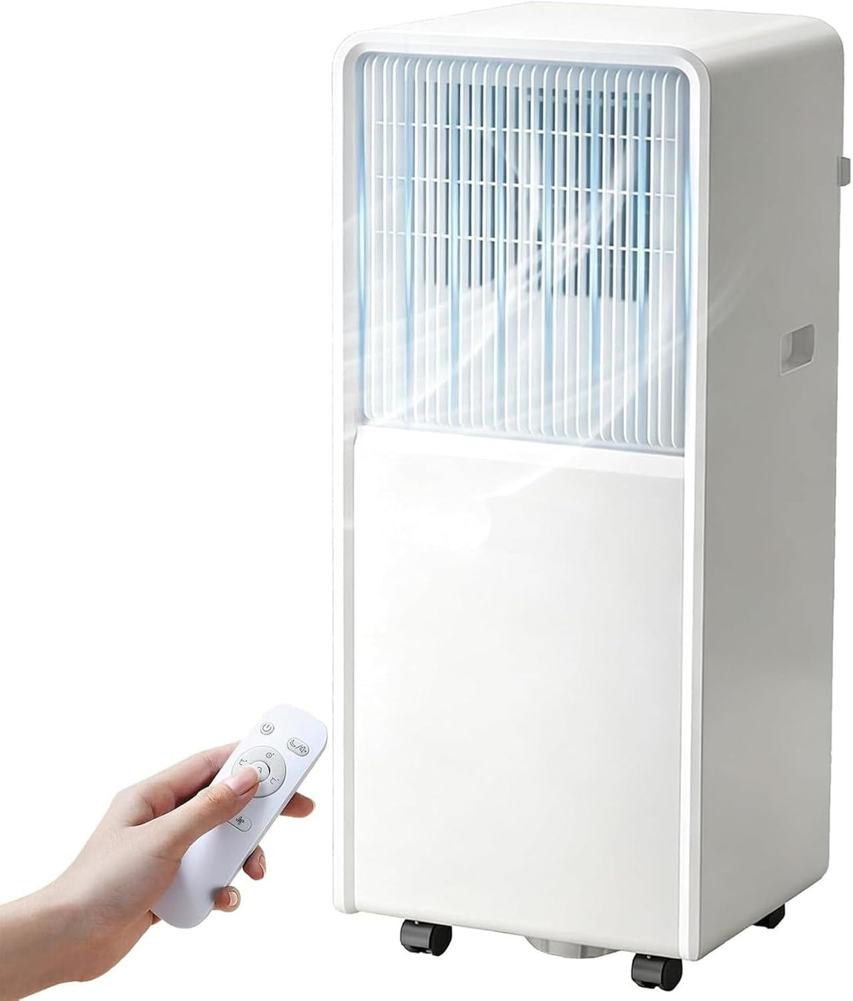 Klimatyzator przenośny LCAIHONG, klimatyzator mobilny, 35 m, 14000 BTU – 1650 W, Biały, oświetlenie LED, pilot zdalnego sterowania – 24H klimatyzator