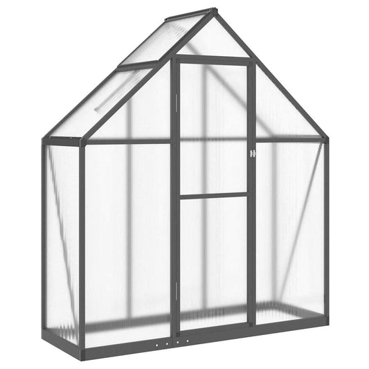 vidaXL Szklarnie, 169x58x195 cm, Antracyt/Przezroczysty – aluminium, odporność na warunki atmosferyczne, Szklarnia z ramą podstawy, antracyt