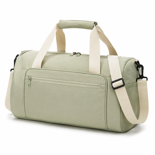 Bolsa de viaje 50 x 25 x 28 cm de poliéster verde claro con correa ajustable y bolsillos