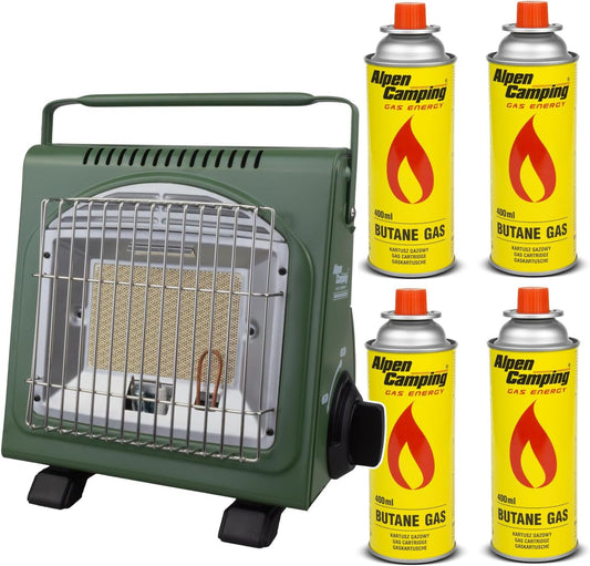 Alpen Camping Grzejnik elektryczny, 400 ml, 124 g – 7 kW, Czarny, Alpen kemping, na zewnątrz – dotyk, kemping, 4 wkłady po 400 ml
