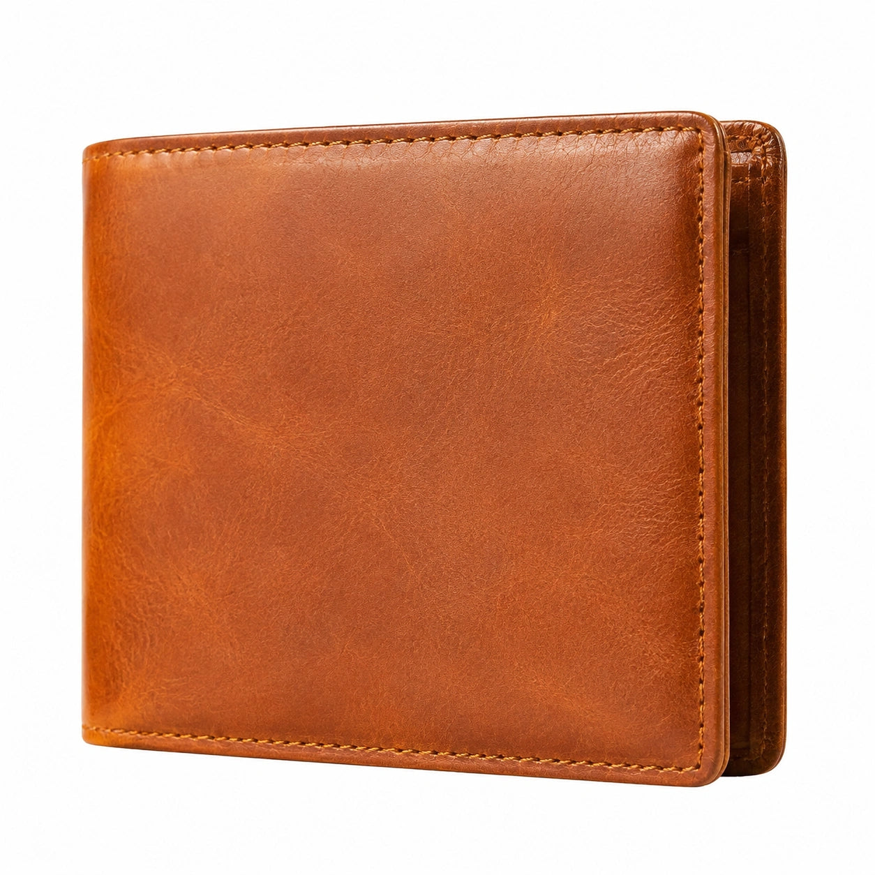 Cartera billetera de cuero marrón 12 x 9.5 x 2 cm estilo clásico