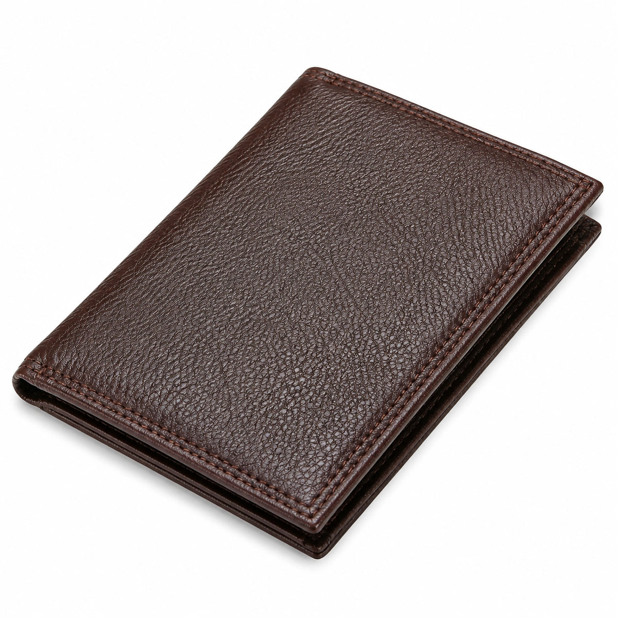 Cartera plegable 11 x 8.5 x 1.5 cm de piel sintética marrón para hombre estilo clásico