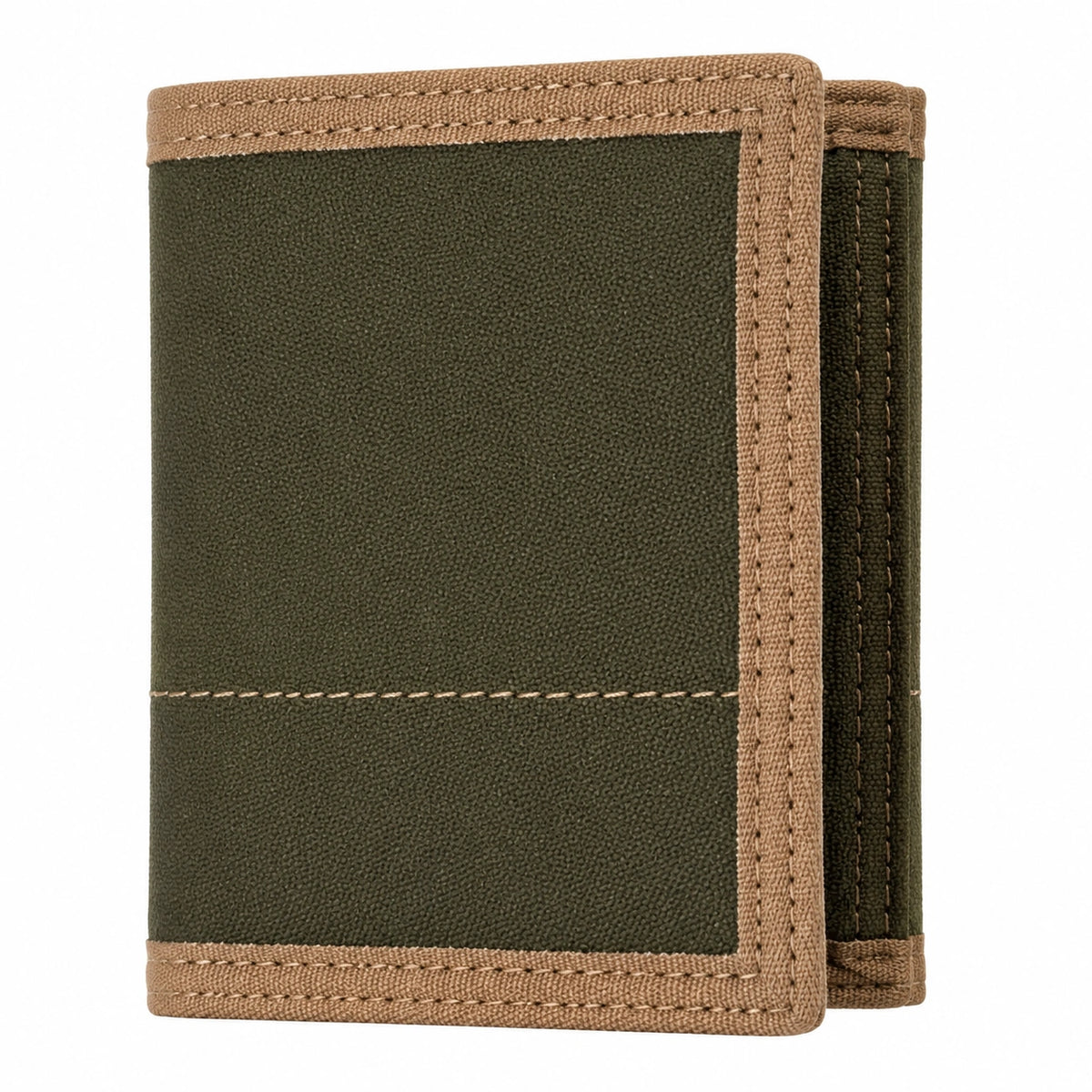 Cartera billetera plegable 12 x 9.5 x 2 cm de tejido verde oliva y caqui para uso diario