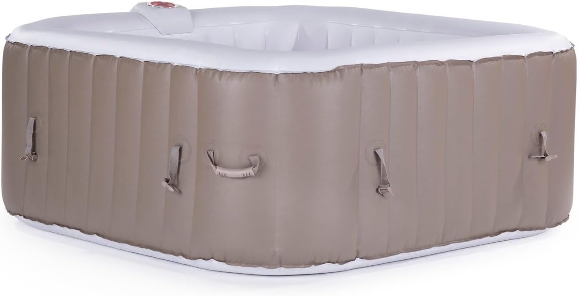 Wanny z hydromasażem Habitat et Jardin, 185 x 185 x 65 cm – 1800 W, 12 V, Szaro-Brązowy/Kremowy