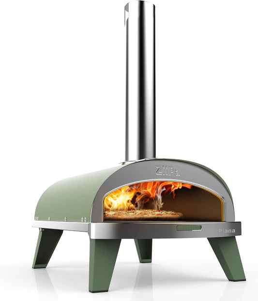 ZiiPa Piec do pizzy, 31,5 cm, Zielony/Srebrny – składana konstrukcja