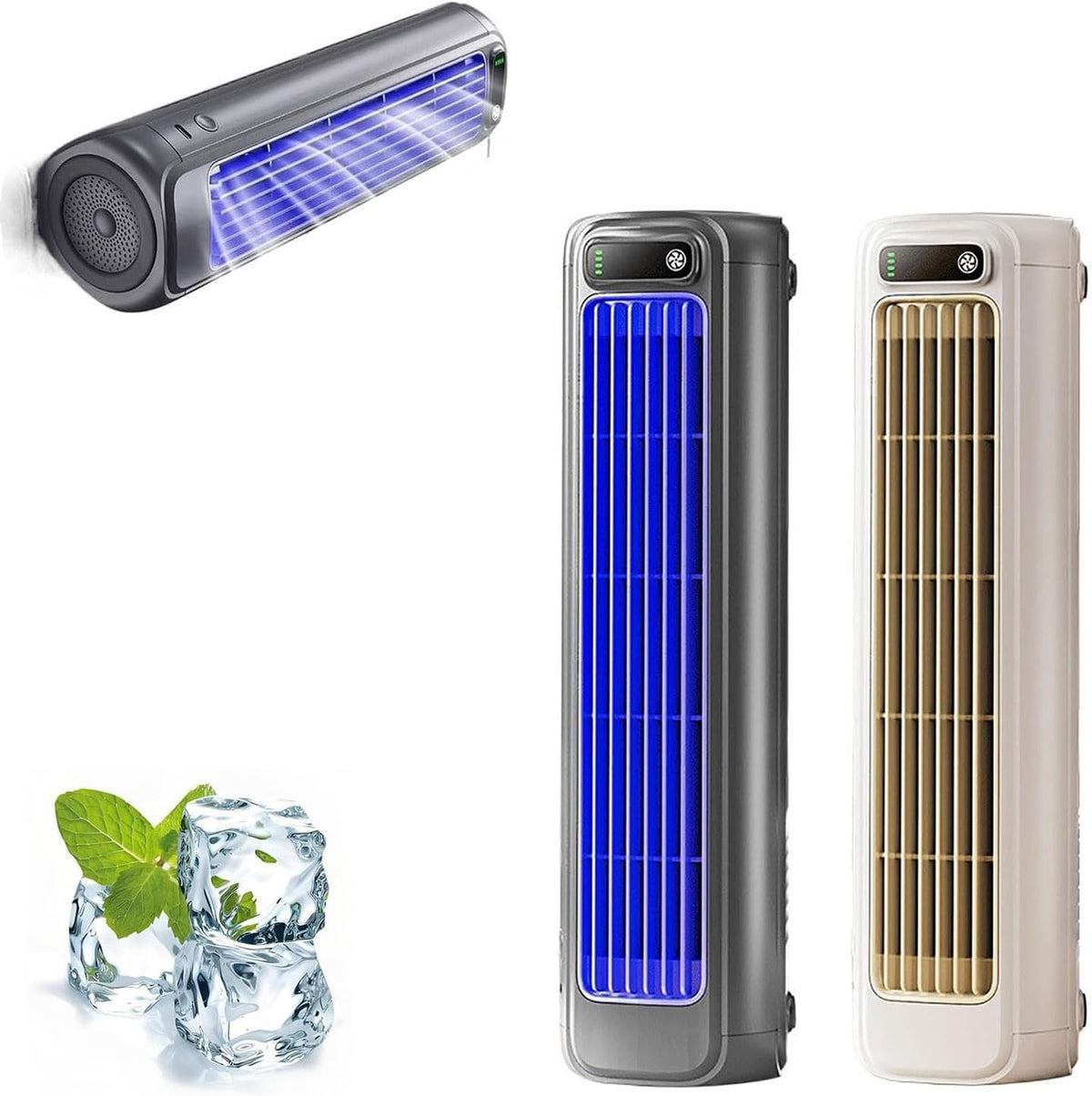 Klimatyzator przenośny, klimatyzator mobilny, Biały, USB – Klimatyzator, przenośny, 3 prędkości, cichy