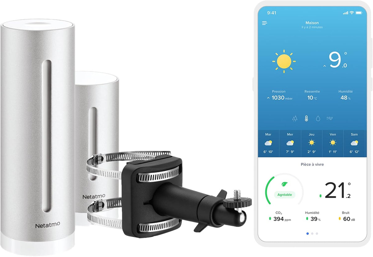 Systemy bezpieczeństwa domu Netatmo, NWM01-WW – 100 m, 35 dB, Czarny, Wi-Fi – praca bezprzewodowa, Google NWM01-WW Station, Wsparcie