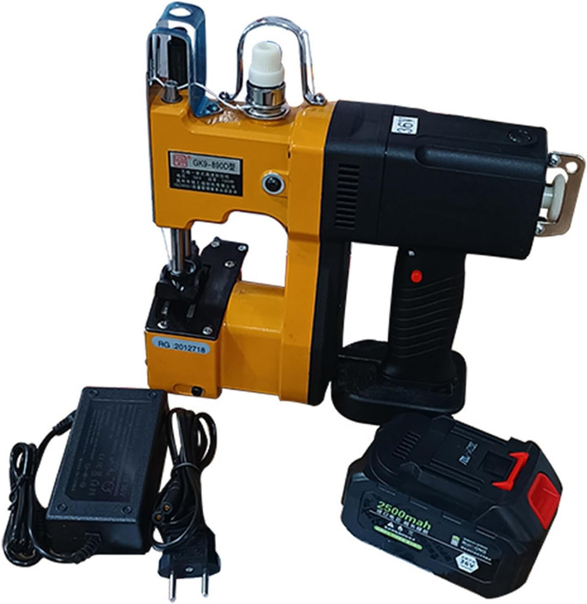 Maszyna do szycia, 25 x 8,5 x 26 cm, 3,1 kg – Szary, Maszyna zamykająca, Elektryczna, Bateria – Przenośne, Wireless, do worków ze skóry węża
