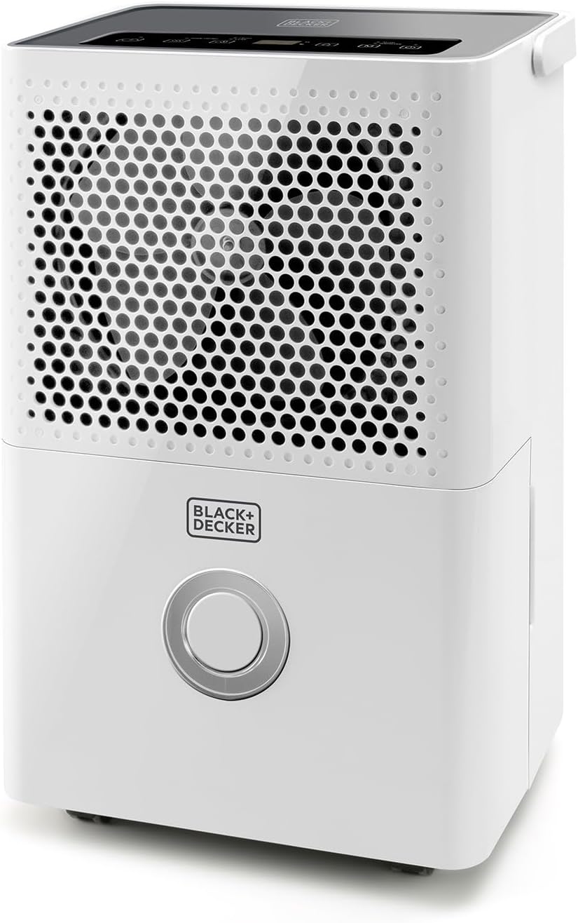 Osuszacz powietrza BLACK+DECKER, BXDH12E, 25 m – 12 l, Czarny, zdejmowany, 24-godzinny programowalny – R290 przyjazny środowisku czynnik chłodniczy