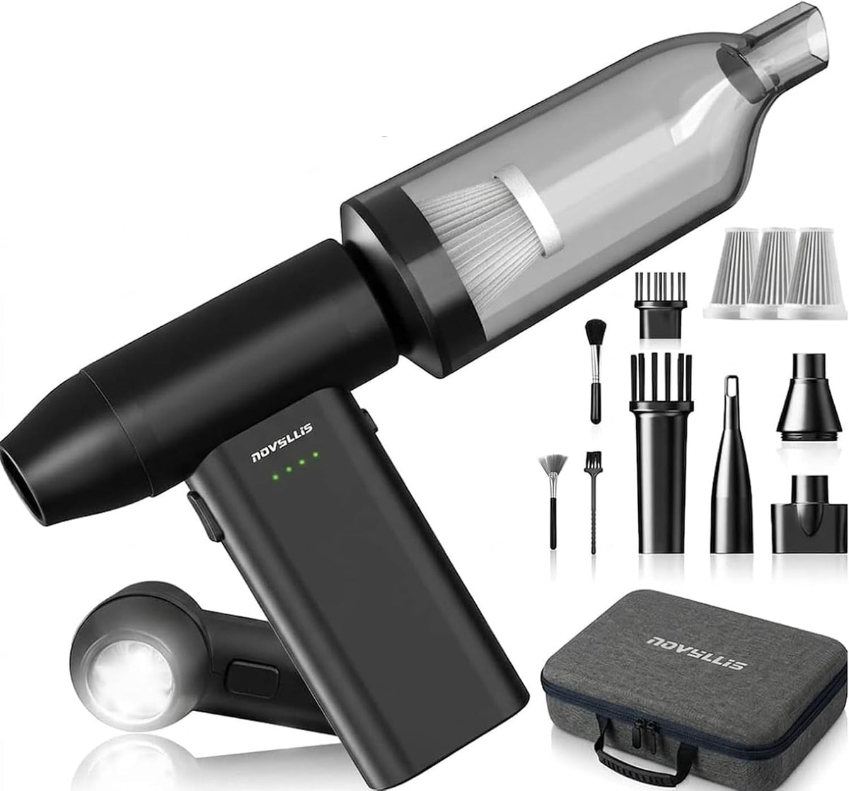 Grill Novyllis, Czarny, USB – Odkurzacz, przenośny, ssanie urządzenia elektrycznego