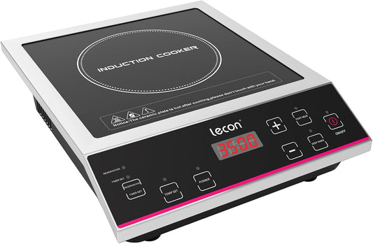 Płyta indukcyjna lecon chef, kuchenka indukcyjna, 3500 W, 50 kg – 35 cm, Srebrny, stal nierdzewna, płyta grzewcza – indukcyjny stół do gotowania