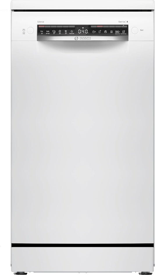 Bosch Zmywarka, SPS4EMW61E, 45 cm, 45 dB – Biały, wolnostojąca, Strona główna Connect, szczupły format – cichy