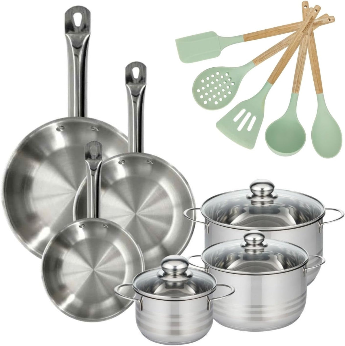 Fackelmann Fakty, 28 cm – Czarny, naczynia kuchenne 20 / 24 / 28 cm, bateria kuchenna 3 artykuły + 3 Piece + 5 Ulepszenia 20/24/28 cm