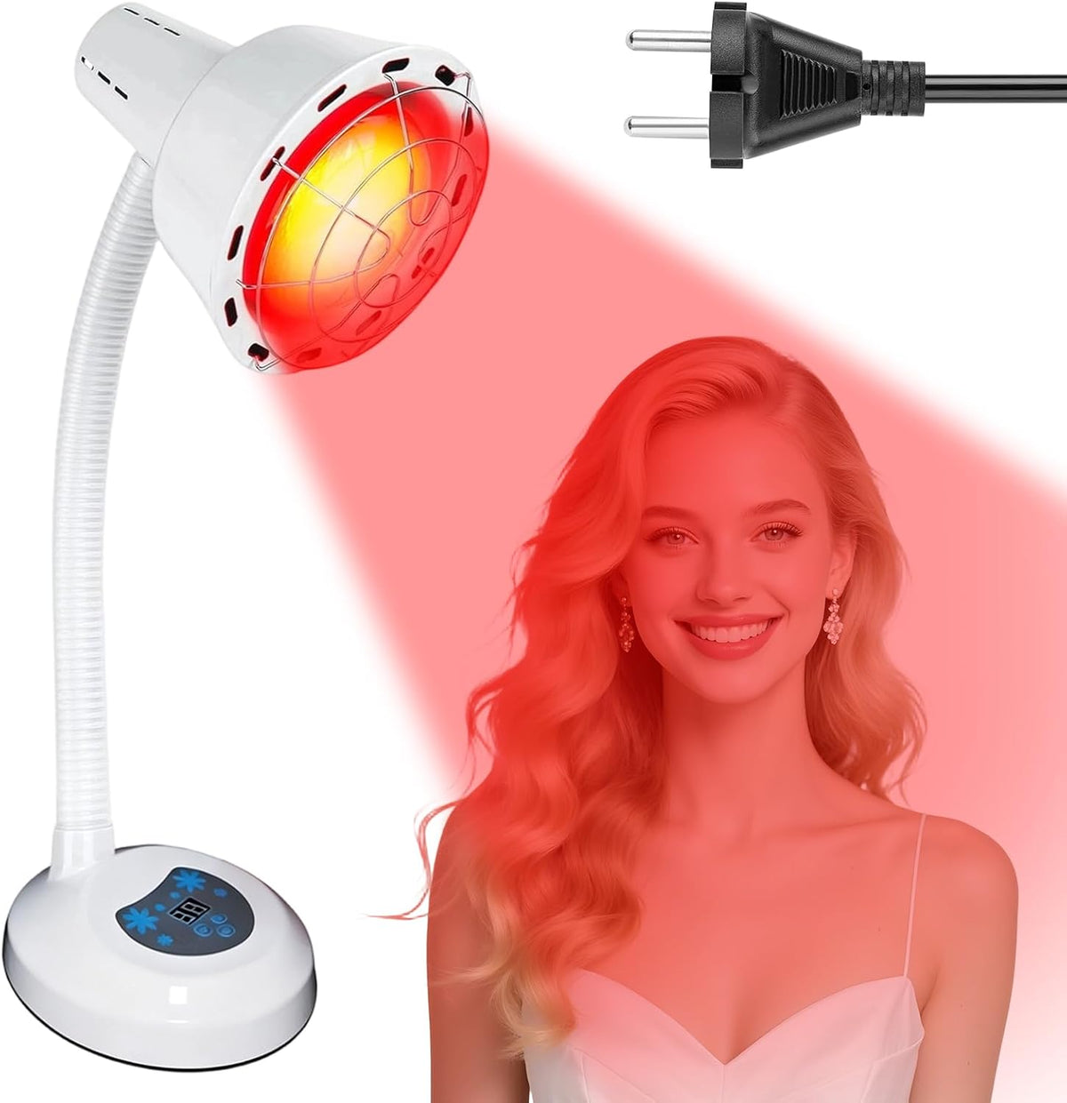 Grill Piashow, 275 W – 220 V, 20 cm, Czarny, metal – Lampa, zegar, 2 strefy temperatur, 10 poziomów – funkcja ogrzewania