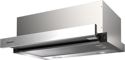 Okap kuchenny TAURUS, TS60IXAL – 60 cm, 65 W, Srebrny, stal nierdzewna – oświetlenie LED, TS60IXAL m3 / h, 380 m3 / h, 2 prędkości