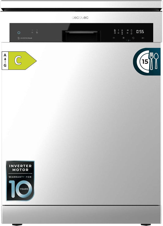 Cecotec Zmywarka, 60 cm – Srebrny, stal nierdzewna, Bolero Aguazero 6500, 6 programów – stojąco-stojąco, Inwerter