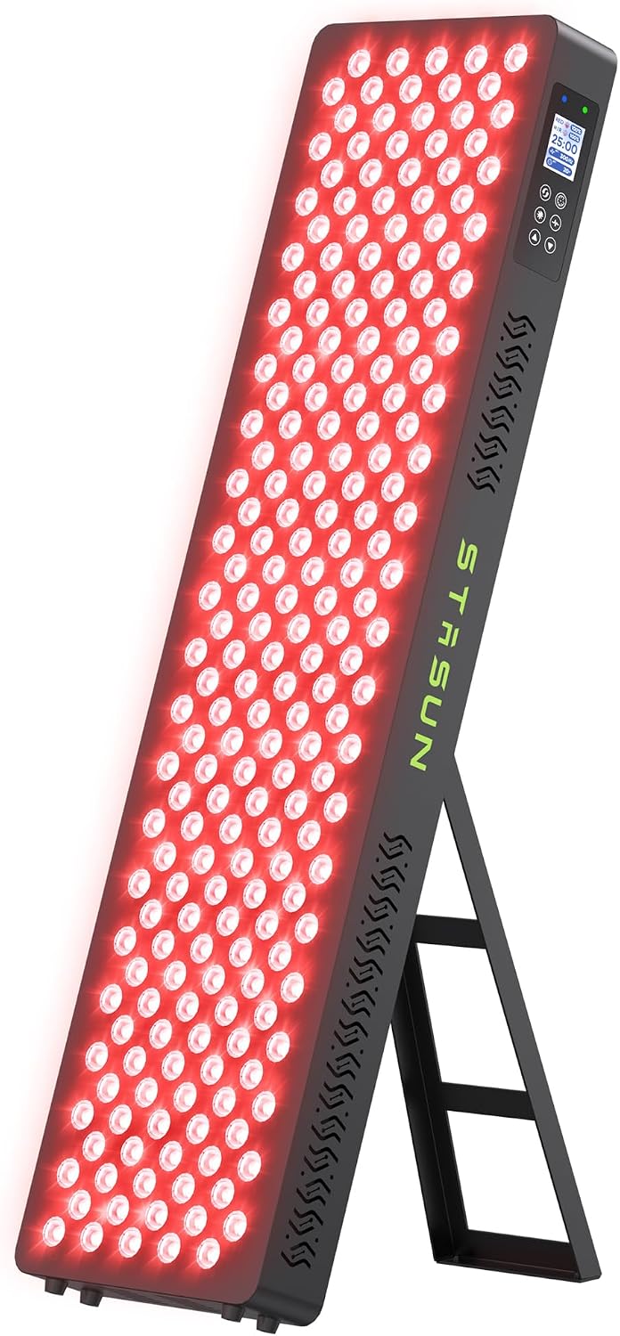 STASUN Terapia w podczerwieni, 1050 W, 3 cali, Czerwony – oświetlenie LED, Lampa, 850 nm, czerwona – do leczenia twarzy