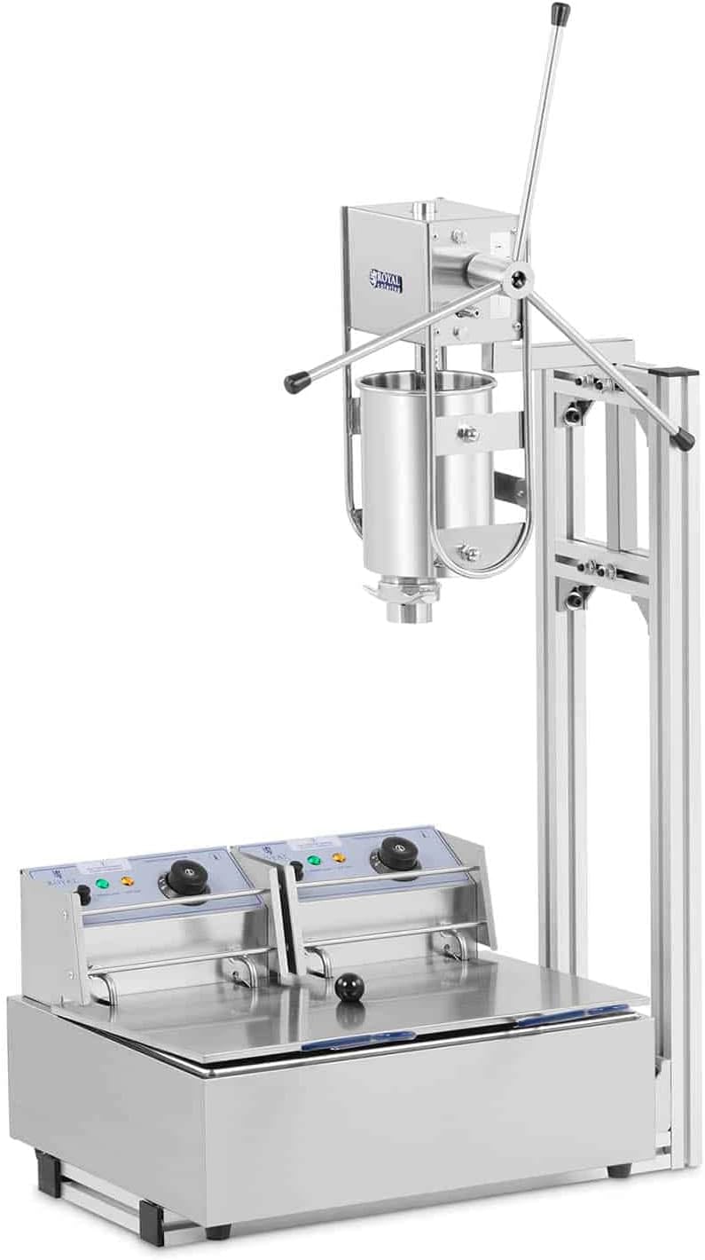 Prasy do chleba Royal Catering, CM285, 3 l – 2500 W, 140 mm, Srebrny, stal nierdzewna – RC- CM285 Churro maszyna, Prasa, Profesjonalne