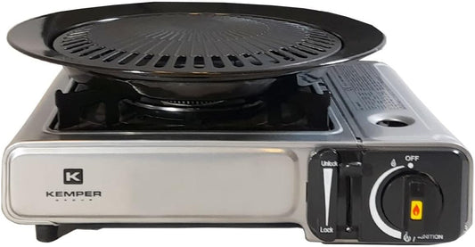 Grill Kemper, 2 W, 34 x 29 x 8,5 cm, Czarny – 2 w 1, kuchenka przenośna