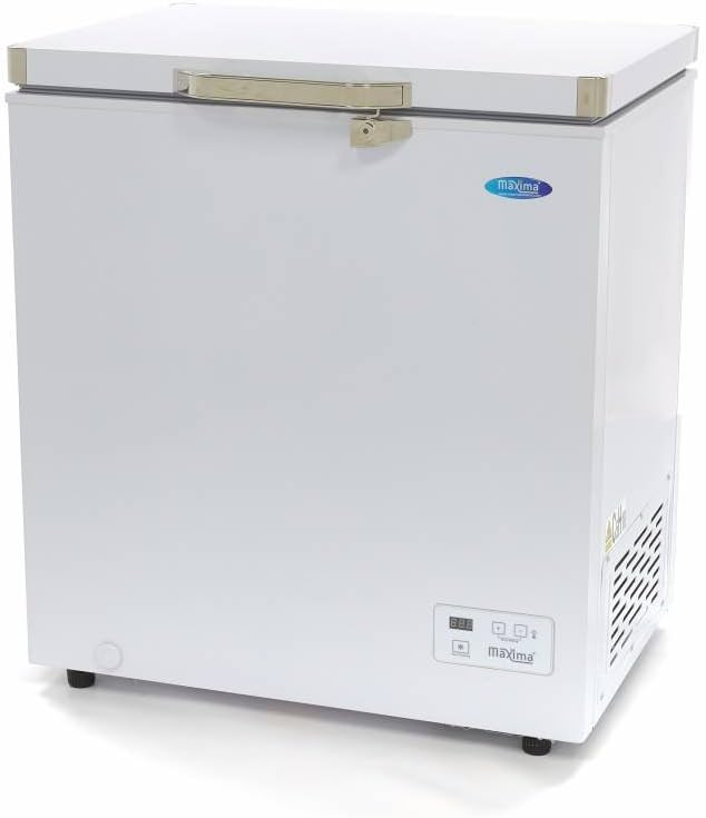 Zamrażarka Maxima – 140 l, 610 x 380 x 660 mm, 31 kg, Biały – oświetlenie LED, Gastronomiczna - 140 l - 2 koła - Kompaktowy, 2 koła