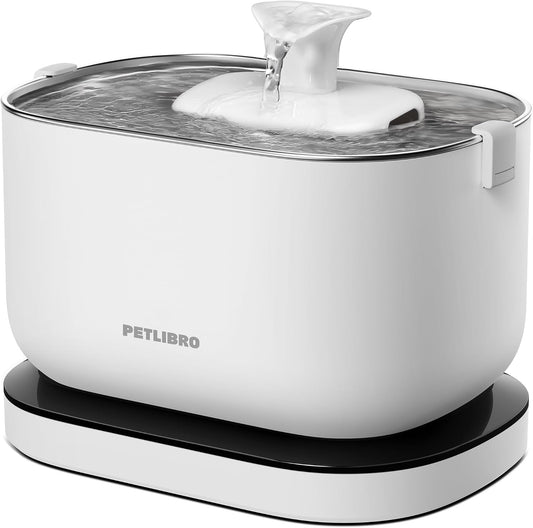 PETLIBRO Fontanny, 5 l, 23 dB, 50 cm – Biały, Wi-Fi, praca bezprzewodowa, 5000 mAh Dystrybutor – Bateria, Czujnik, Ciche, bezprzewodowe