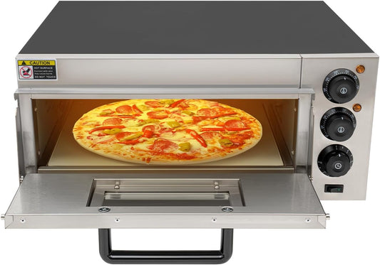 Piec do pizzy Fermoirper, 20 l, 2000 W, 10 cm – Czarny / Srebrny, Pizza piekarnik elektryczny W 20, bezpłatna instalacja, licznik