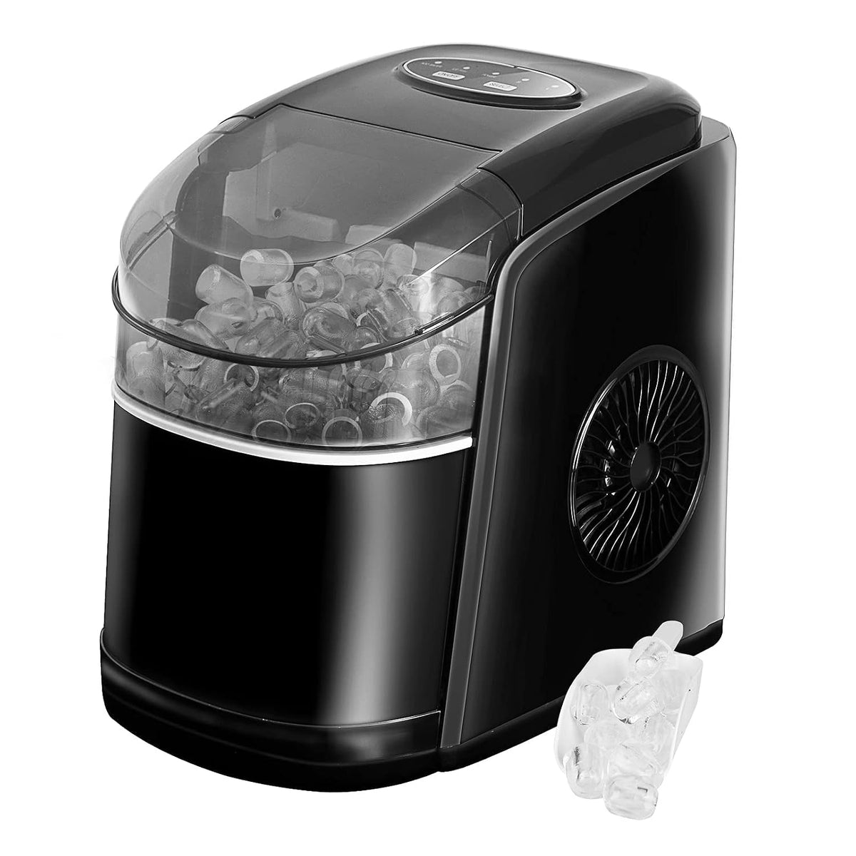 Vpcok Direct Kostkarka do lodu, maszyna do lodu, 12 kg, 1.7 l – Czarny, samoczyszczenie, 24 godziny, cichy – 9 Ices na 6 Min