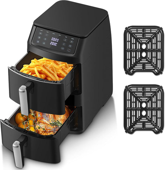 Frytkownica beztłuszczowa TopStrong, air fryer, 11 l, 2500 W – Czarny, 2 szuflad, oświetlenie LED, 6 programów – 40 do 220°C, 11 l Wolne oleje pionowe