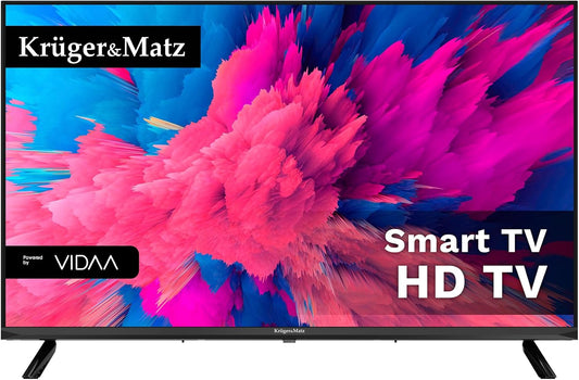Telewizor Smart TV Krüger&Matz, DVB-T2/S2, 200 x 200 mm – 8 W, 240 V, Czarny, oświetlenie LED – USB, Wi-Fi, pilot zdalnego sterowania