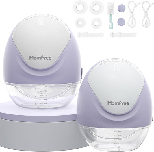 Laktatory Momfree, 17 mm, 2 W, Szary – praca bezprzewodowa, 2 w 1, Kolarza do mleka, pompa do karmienia piersią – tryby partii / 9, przenośne